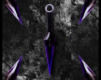 Violet Resin Kunai: Handmade Ninja Knife Cosplay Prop