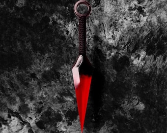 Red Epoxy Resin Kunai: Handmade Ninja Cosplay Prop