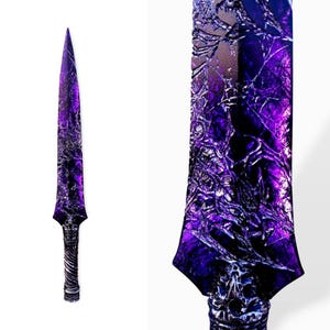 Dolch aus violettem Harz von Zarathis – Handgefertigtes Fantasy-Messer