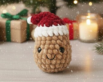 Christmas Potato Amigurumi Crochet Pattern – Cute Kawaii Santa Potato Plush DIY Tutorial – Easy Holiday Crochet PDF Pattern for Beginners