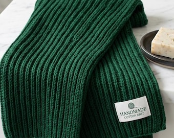 Patron de serviette en coton tricoté à la main PDF - Torchon pour débutant au point brioché - Projet de tricot facile pour cadeaux - Téléchargement numérique