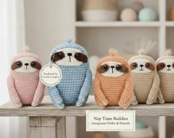Amigurumi Sloth Crochet Pattern | Beginner Sloth Plush Pattern | Cute Sloth Toy Pattern | Mini Crochet Animal | Instant Download PDF