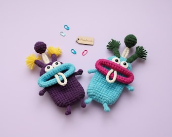 Patrón de crochet para funda de llave de monstruo / Llavero de monstruo de boca grande en PDF / Funda de llave de crochet divertida / Llavero de regalo Amigurumi