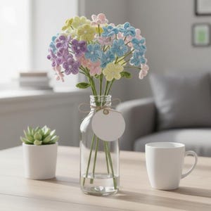 Forget Me Not Crochet Pattern | Crochet Flower PDF Mini Flower Bouquet | Wire Stem Beaded Flower | Spring Gift Floral Decor