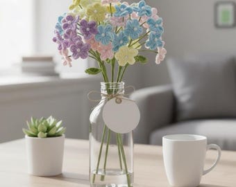 Motif au crochet ne m'oublie pas | Fleur au crochet PDF Mini bouquet de fleurs | Fleur perlée Tige métallique | Décoration florale cadeau de printemps