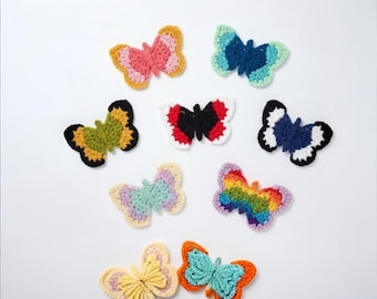 Crochet Butterfly Applique Pattern PDF | Admiral Butterfly Motif for Bags Clothes Decor | Easy DK Yarn | Instant Download