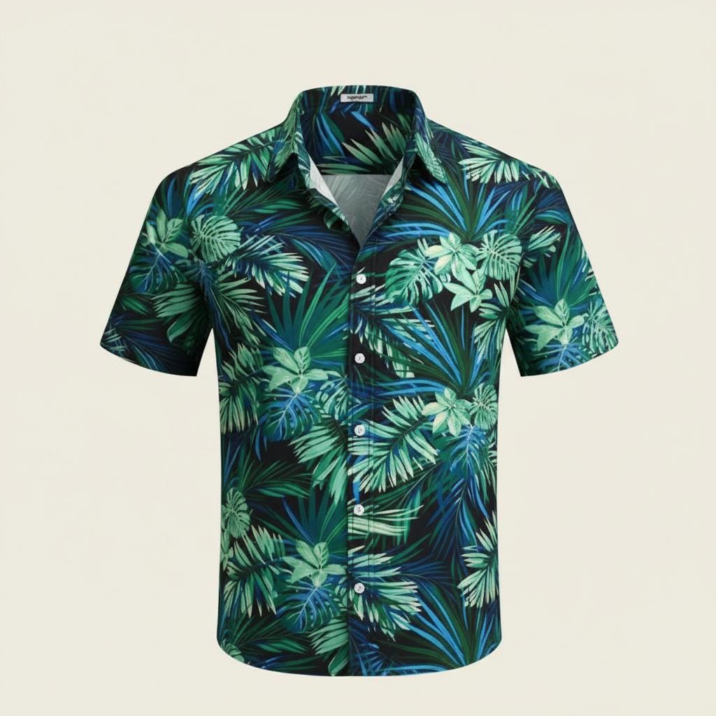 green emerald velvet dress Mens Dress Shirt All Over Floral Green – Tracey Metallic Designs main image 1