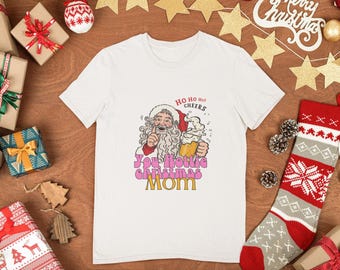 Funny Family Christmas T-Shirt, Santa Beer Graphic Tee