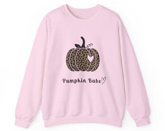 Leopard Pumpkin Fall Crewneck – Autumn Graphic Sweatshirt for Women