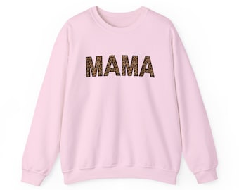 Trendy MAMA Sweatshirt- Leopard Print Crewneck- Cozy Fall Outfit- Gift for Stylish Moms