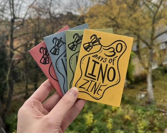 30 Days of Lino Zine (Portrait(Digital Download, Print-at-home))