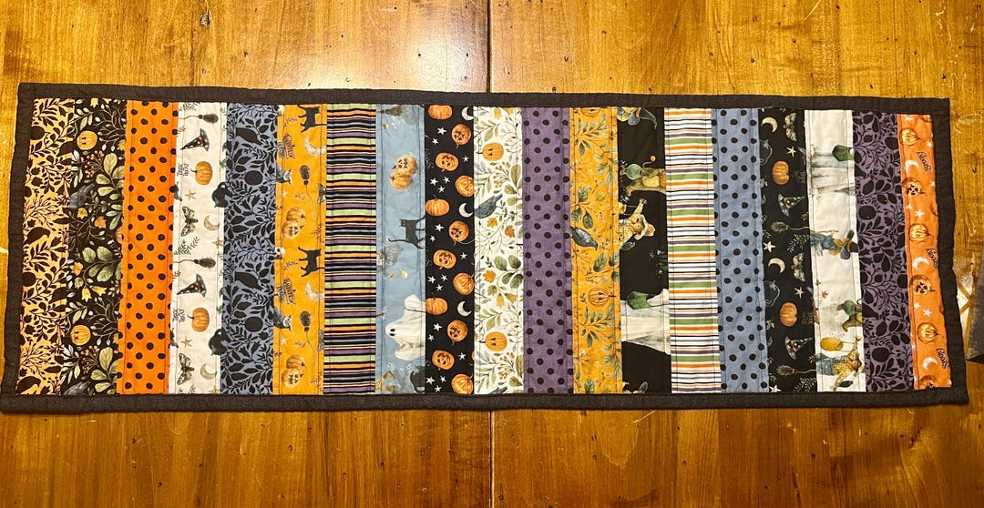Quilted Halloween Table Runner / Wall Hanging, 12” X 37” - Etsy