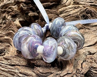9 Chameleon Swirls Lampwork Beads Set SRA