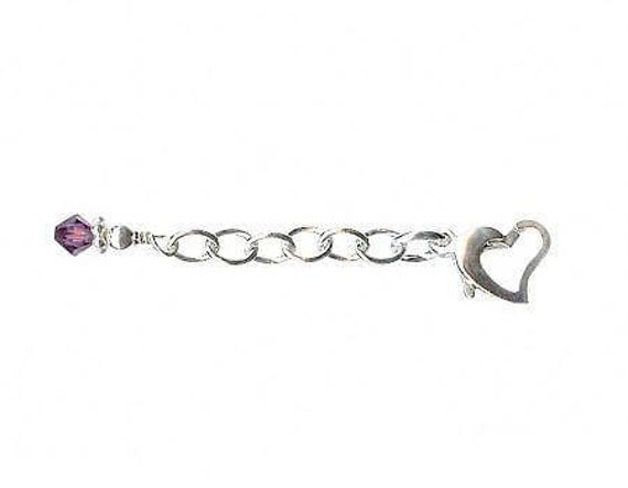 Heart of Gem Crystal Bracelet Jewelry Extender, Anklet Extender