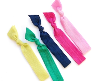 Lizzie - 5 Comfort Elastic Hair Ties / Bands / Bracelets