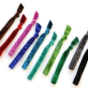 Sparkle - 10 Comfort Elastic Hair Ties / Bands / Bracelets