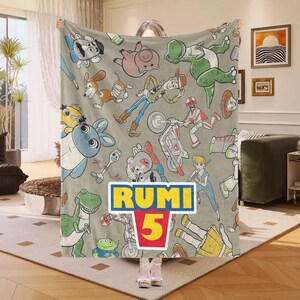 Personalized Toy Story Fleece Blanket, Custom Name Baby Throw image 4