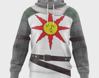 Dark Souls Praise The Sun Fleece Hoodie: Knight Armor Cosplay Pullover
