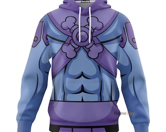 Skeletor Costume Hoodie: He-Man Villain Cosplay Pullover
