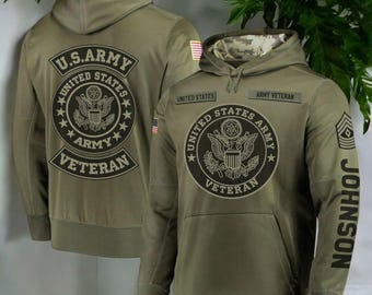 US Army Veteran Hoodie: Patriotic Olive Pullover Sweatshirt