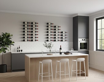 Modern Metal Wall Mounted Wine Rack: Set of 6