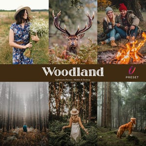 10 Woodland Lightroom Presets for Mobile and Desktop, Dark Green Earthy Forest Filters