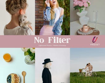 10 No Filter Lightroom Presets | Natural Clean Photo Editing for Mobile and Desktop