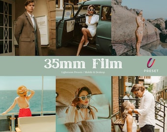 15 35mm Film Lightroom Presets | Vintage Cinematic Retro Analog Style Mobile and Desktop