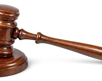 Hand Carved Wood Judge's Gavel and Block Set