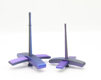 Electric Night - Purple & Blue Silk 3D Printed Turkish Spindle - Beginner Friendly