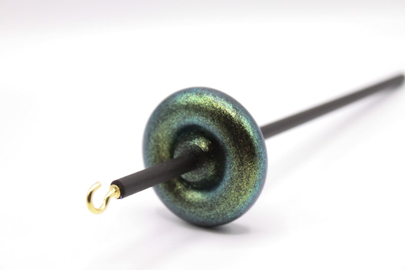Emerald Dragon Sparkle Drop Spindle - Blue Green Gold Shifting Colors ...