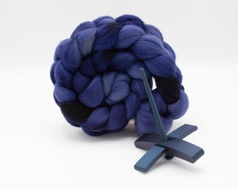 Beginner Turkish Spindle Kit - Sea Serpent - Two Sizes To Choose From With 4 oz Falkland Roving