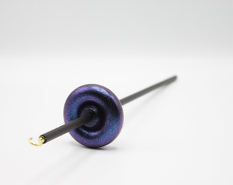 Electric Night Sparkle Drop Spindle - Red Violet Blue Shifting Colors - Lace Weight - Top or Bottom Whorl