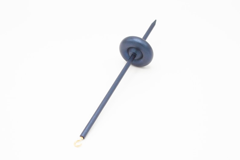 Ultimate Beginner Sea Serpent Drop Spindle Kit - Midi Size Navy - Top Bottom Supported Turkish - Learn To Spin Kit image 6