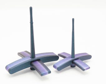Nebula - Navy & Purple Silk 3D Printed Turkish Spindle - Beginner Friendly
