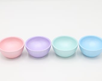 Metallic Pastel Mini Wooden Bowl – Individual Hand-Painted Small Ring Dish, Catch-all Trays, Colorful Pastel Home Decor, Small Gifts