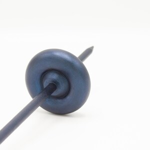 Ultimate Beginner Sea Serpent Drop Spindle Kit - Midi Size Navy - Top Bottom Supported Turkish - Learn To Spin Kit image 7