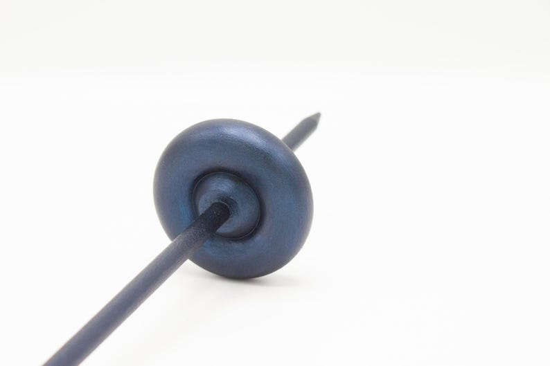 Ultimate Beginner Sea Serpent Drop Spindle Kit - Midi Size Navy - Top Bottom Supported Turkish - Learn To Spin Kit image 7