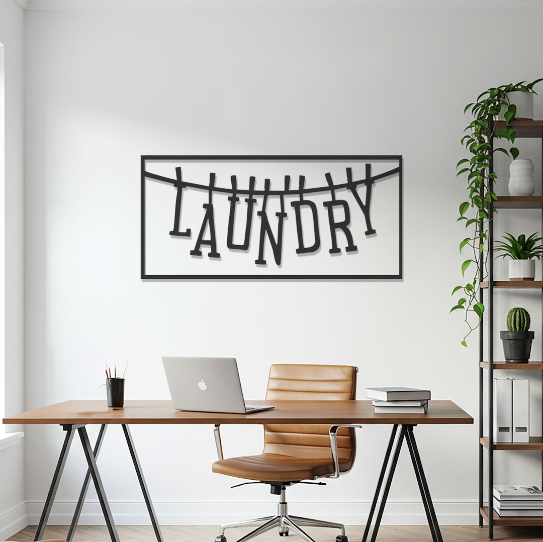 Laundry Room Metal Sign, Clothesline Wall Art, Modern Laundry Wall ...
