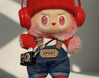 Auténtico Monstruo de Peluche Love: Gemas Rojas OOAK Hechas a Mano, Estuche para Tarjetas y Teléfono/Juguete Artístico