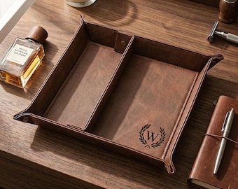 Custom Engraved Catchall Tray,Nightstand Desk Organizer, Gift for Men,Groomsmen