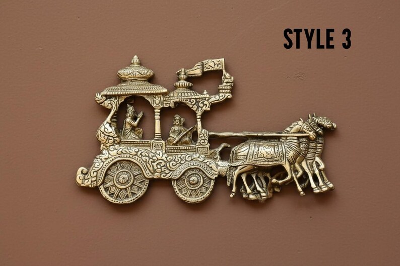 Surya Rath Graphics Brass Chariot Statue – Surya Rath / Arjun Rath Handcrafted Temple ...