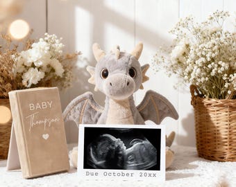 Dragon Pregnancy Announcement: Gender Neutral Social Media Template (Canva Digital Download)