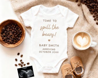 Coffee Baby Reveal | Pregnancy Announcement, Social Media Template (Canva Digital Download)