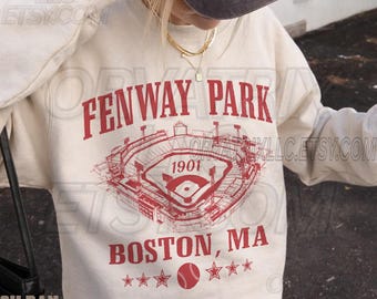 Fenway Park 90s Vintage Sweatshirt, Boston Baseball Washed Tee, Game Day Oversized Comfort Colors Shirt