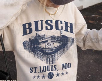 Busch 90s Vintage Sweatshirt, St Louis Baseball Washed Tee, Game Day Oversized Comfort Colors Shirt