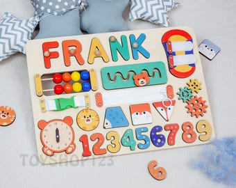 The numbers 1 through 9, Personalised Name Wooden Puzzle, 1st Birthday Gift, Early Learning Puzzle