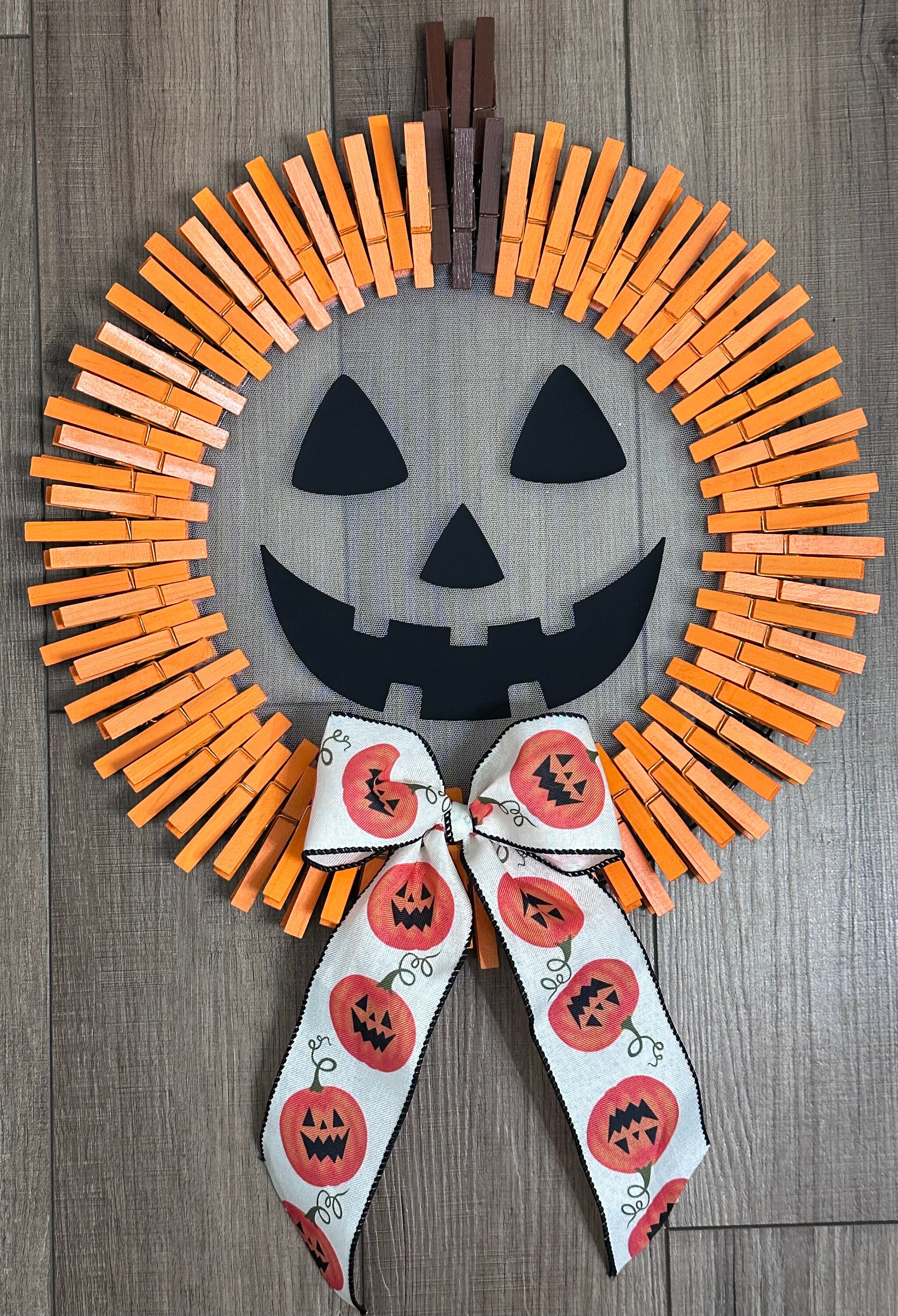 Halloween “welcome Halloween” Clothespin Wreath - Etsy