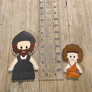 Old Testament finger puppet set. Includes Ester and the King, Daniel and the Lions Den, David and Goliath, Adam and Eve, Samson and Delilah. image 5