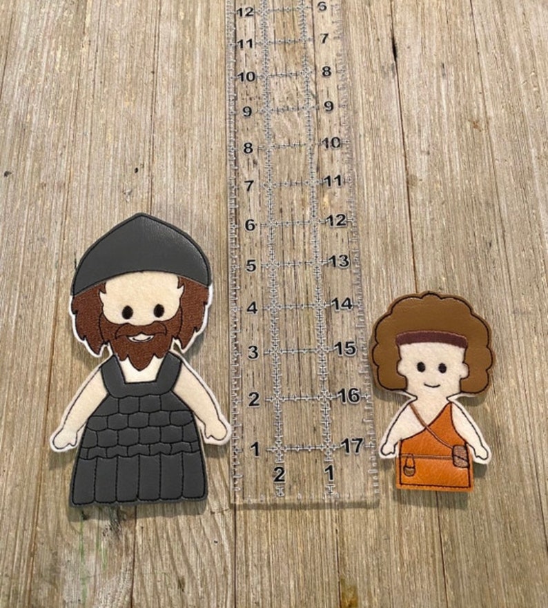 Old Testament finger puppet set. Includes Ester and the King, Daniel and the Lions Den, David and Goliath, Adam and Eve, Samson and Delilah. image 5
